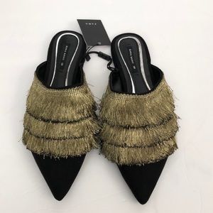 Zara fringe mule